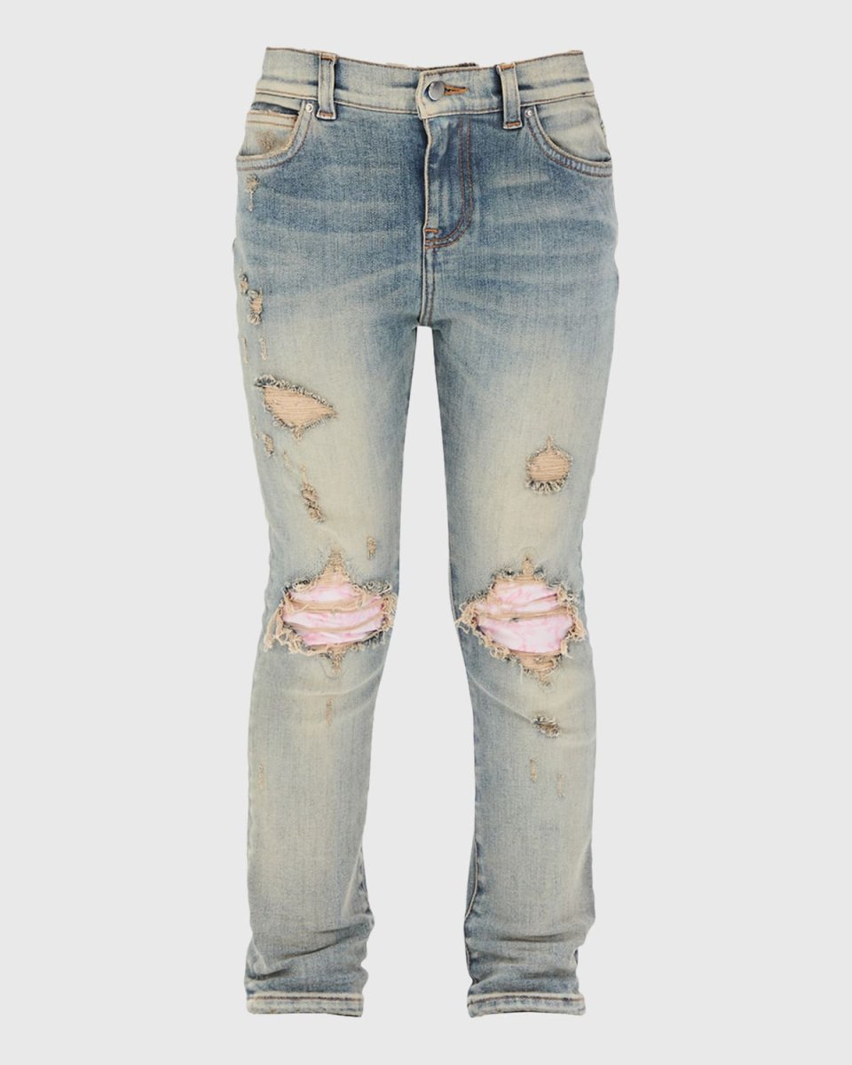 Kid's Mx1 Distressed Denim Jeans, Size 4-
